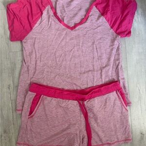 Jezebel Pink and Red Striped Pajama Set